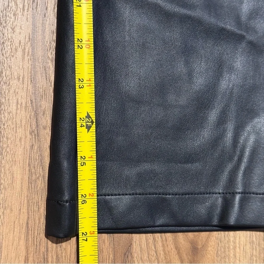 Maeve By Anthropologie Black Size 30 Cropped Wide Leg Faux Leather Pant Stretch - Picture 7 of 7